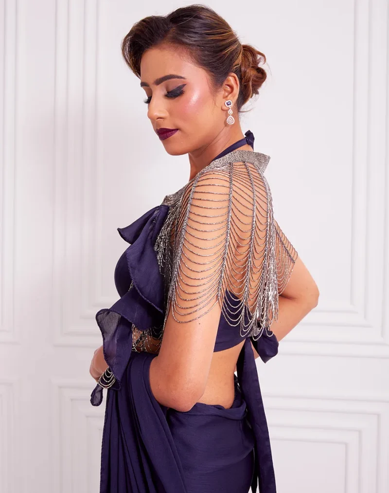 Cosmos Navy Saree Code SBSI10-05695